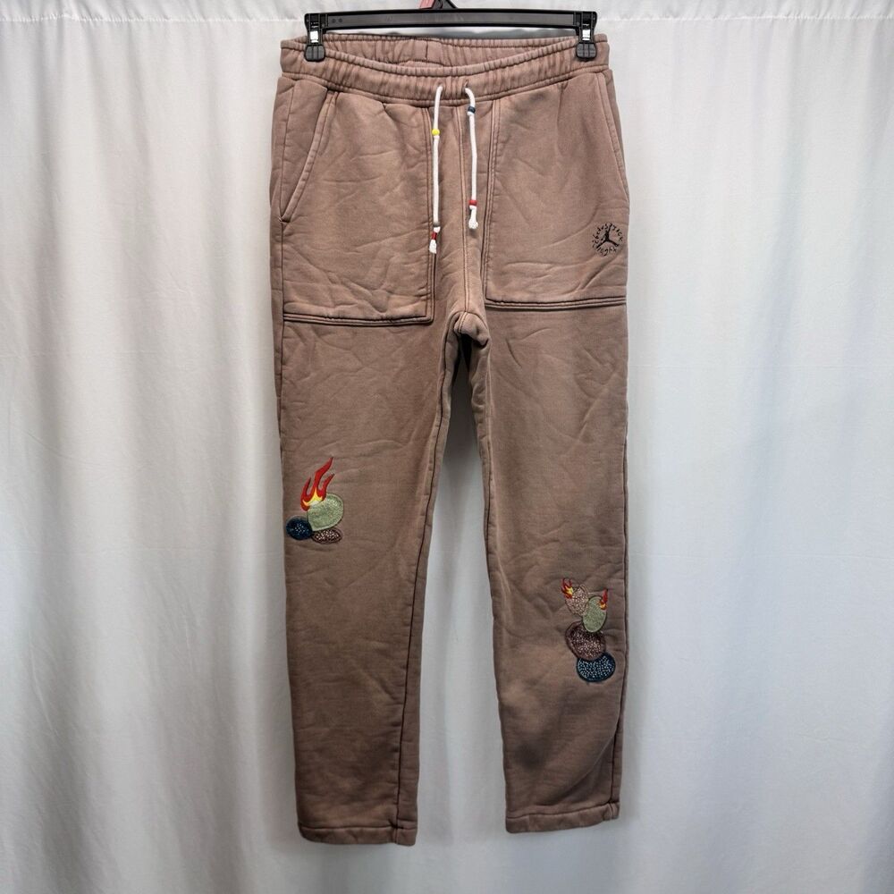 Nike Air Jordan x Cactus Jack Sweat Pants S Brown Travis Scott Jogger Streetwear